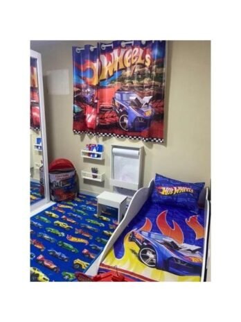 Jogo De Lençol Cobre Leito + Fronha Quarto Infantil Hot Wheels Whels